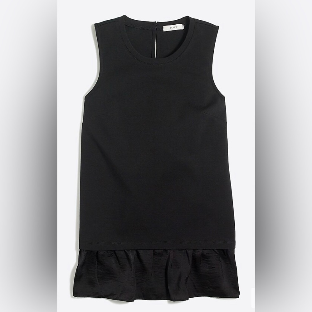 J. Crew Black Ruffle-hem Tank Top
